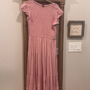 Elegant Pink Ruffled Dress